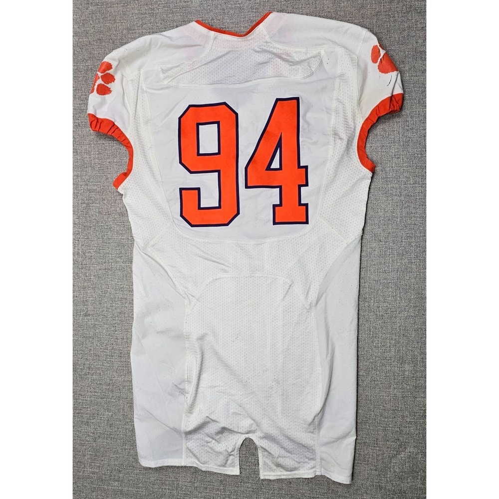 Clemson Tigers Football Jersey Mens 46 L White Game Worn Team Issued Nike #94 - Picture 2 of 10